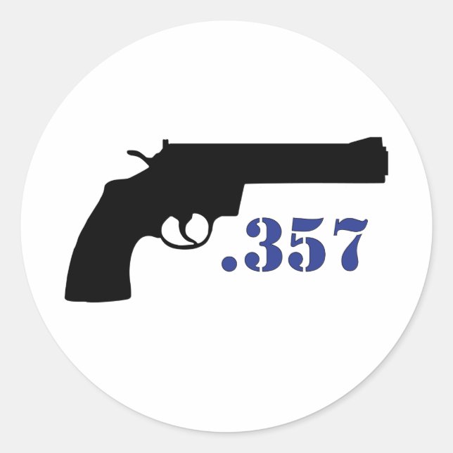 **GUN .357** CLASSIC ROUND STICKER (Front)