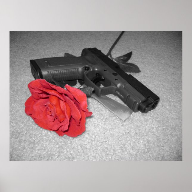Gun & a Rose Poster (Front)