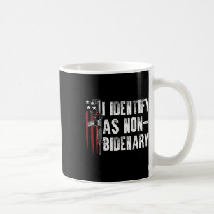 Gun American Flag I Identify As Non-bidenary (on Coffee Mug
