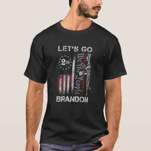 Gun American Flag Patriots Let's Go Brandon  T-Shirt