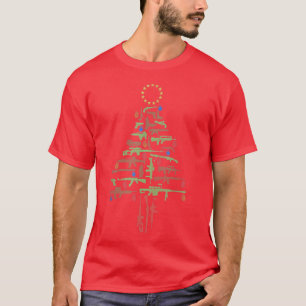 GUN CHRISTMAS TREE Funny Guns Xmas Light Tree  T-Shirt