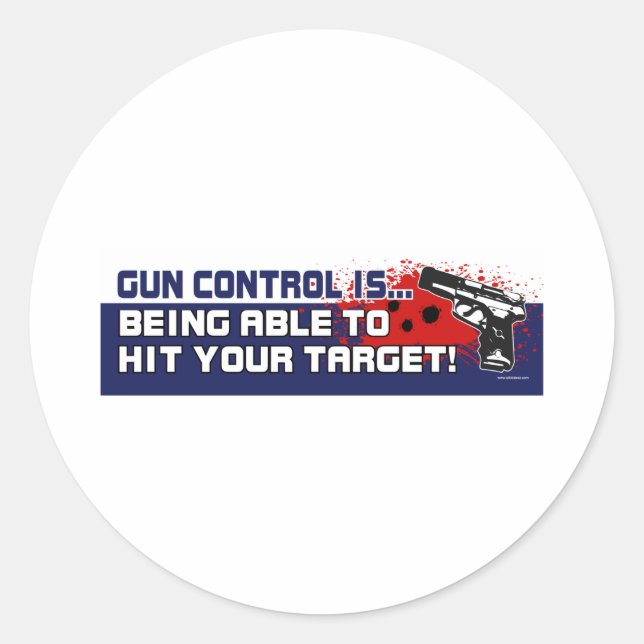 Gun-Control Classic Round Sticker (Front)