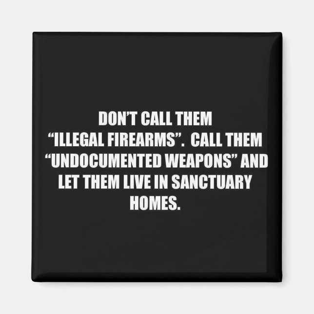 Gun control illegal firearm undocumented weapons magnet (Front)