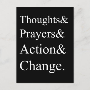 Gun Control Protest Postcard   Thoughts & Prayers