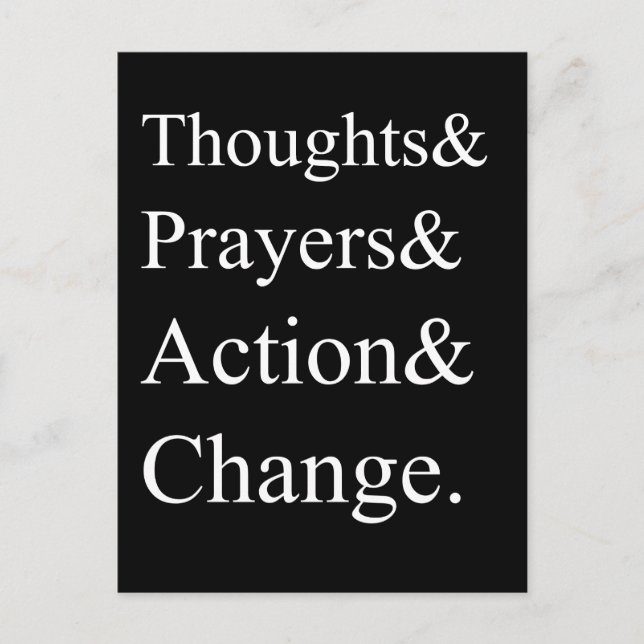 Gun Control Protest Postcard | Thoughts & Prayers (Front)