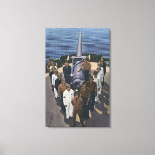 Gun Crew in Victory Formation - US Navy Canvas Print