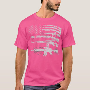 Gun For Machine Guns Usa Flag 2A T-Shirt