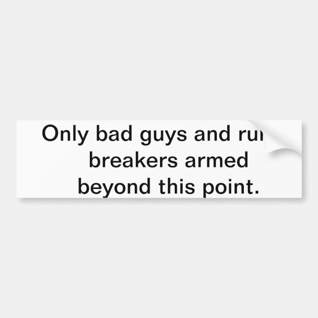 GUN FREE ZONE ACCESSORY STICKER (Front)