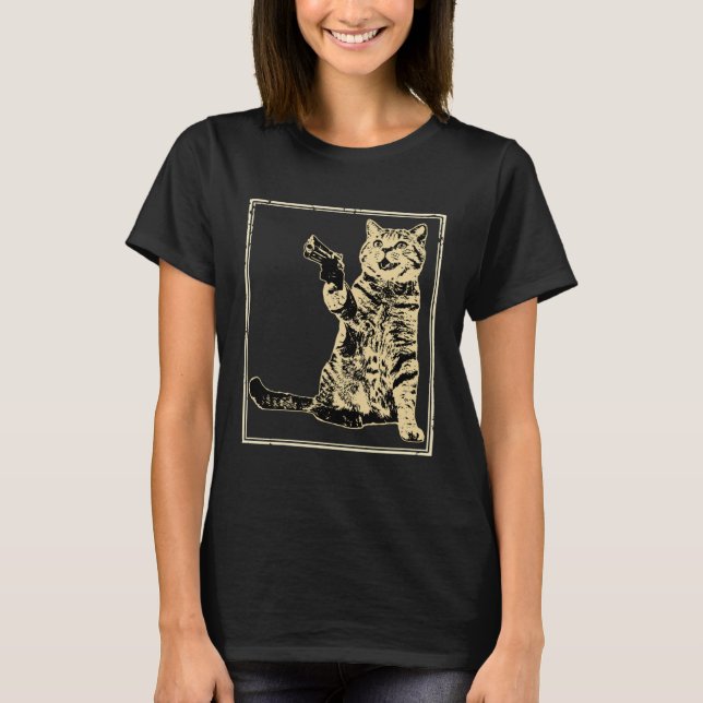 Gun Kitty  Cat  1 T-Shirt (Front)