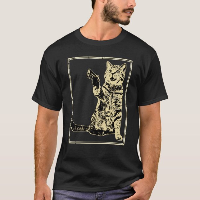 Gun Kitty Cat T-Shirt (Front)