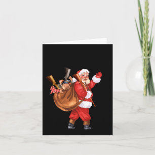 Gun Lover Santa Deck The Halls Shooting  Card