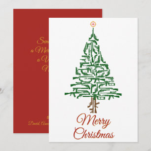 Gun Lovers Christmas Tree Holiday Card