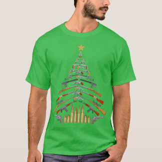 Gun Lovers Military Veteran Holiday Guns Christmas T-Shirt