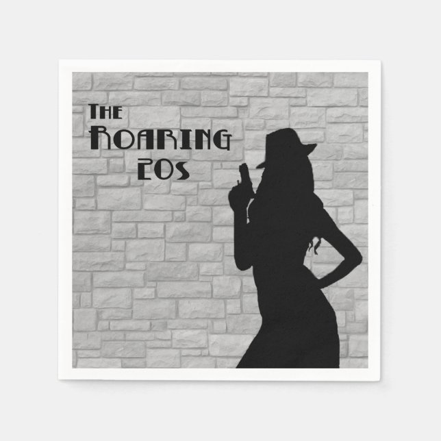 Gun Moll Silhouette Napkin (Front)