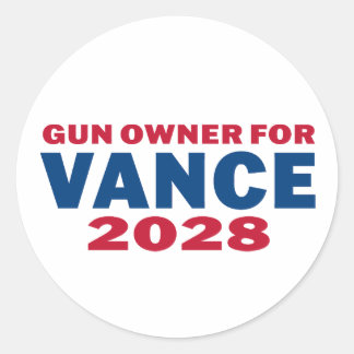Gun Owner for Vance 2028 Classic Round Sticker