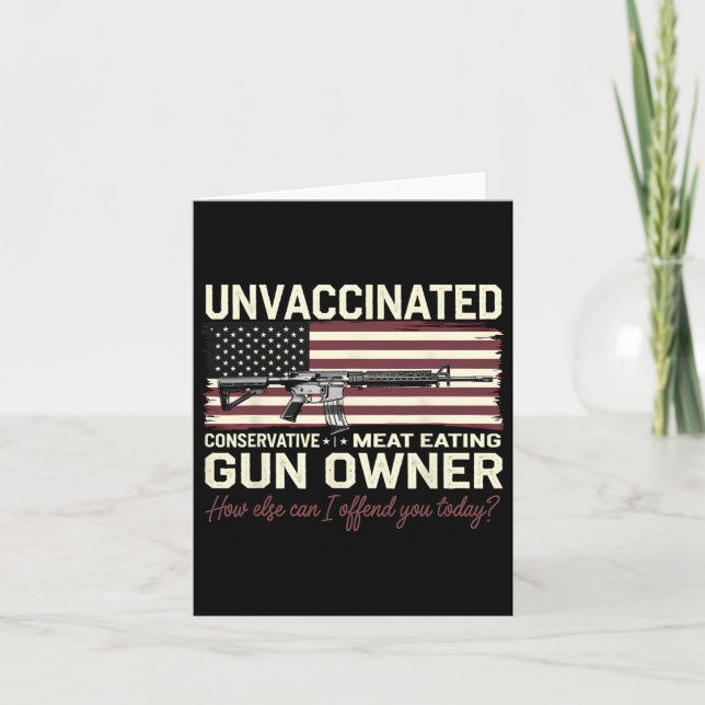 Gun Owner Usa Flag Amendment Conservative Gift  Card (Front)