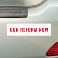 Gun reform now minimalist text white and red