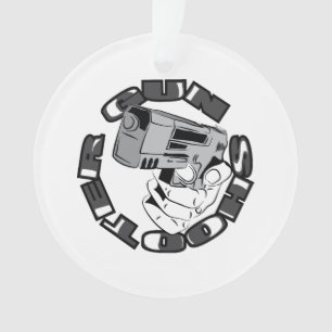Gun shooter illustration ornament