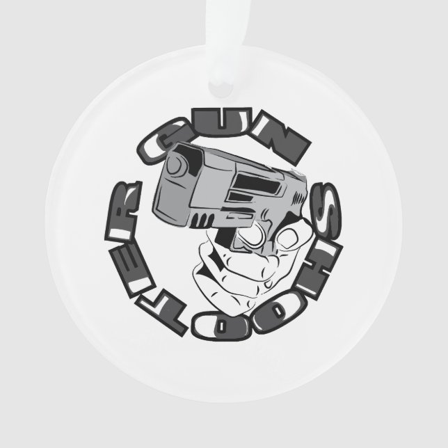 Gun shooter illustration ornament (Front)