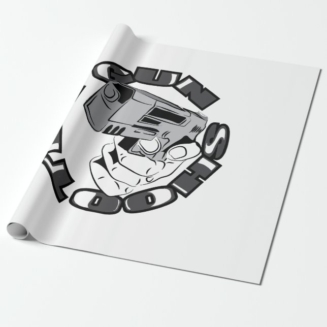 Gun shooter illustration wrapping paper (Unrolled)