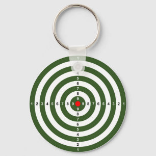 gun shooting range bulls eye target symbol key ring