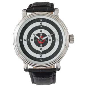 gun shooting range bulls eye target symbol watch