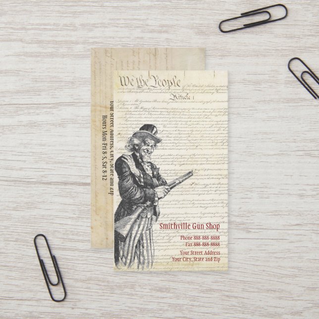 Gun Shop Business Card (Front/Back In Situ)