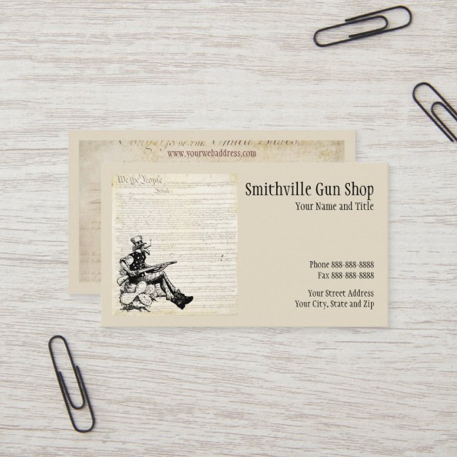 Gun Shop Business Card (Front/Back In Situ)