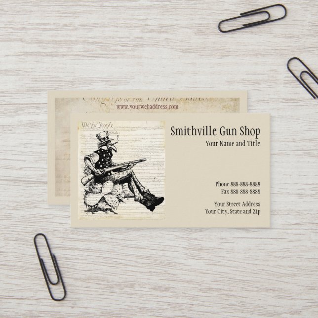 Gun Shop Business Card (Front/Back In Situ)