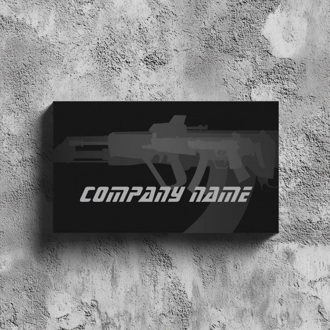 Gun Shop Simple Black Business Card (Perfect for business)