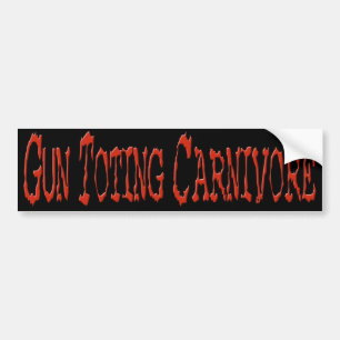Gun Toting Carnivore Bumper Sticker Red