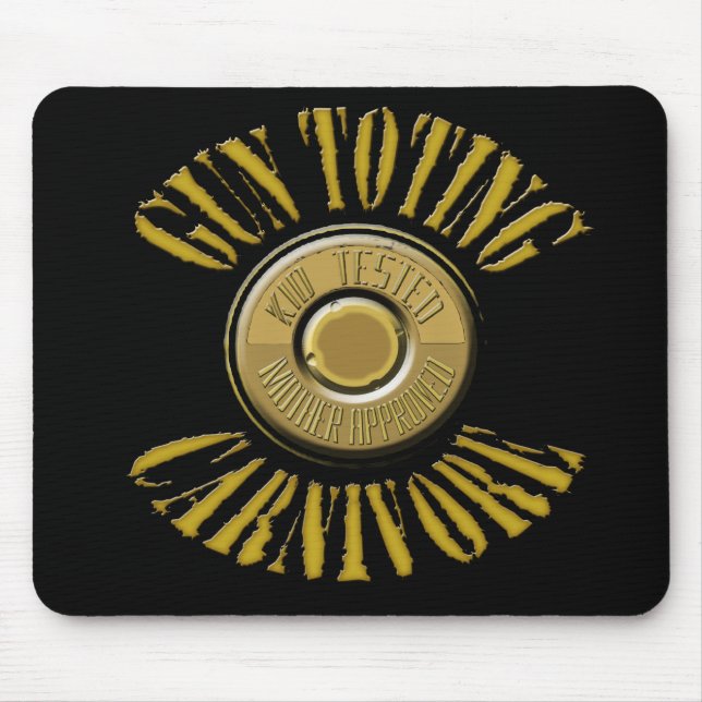 Gun Toting Carnivore Shell Casing Mouse Pad (Front)