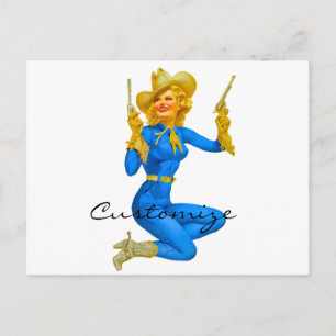 Gun-toting Pin-up Cowgirl Thunder_Cove Postcard