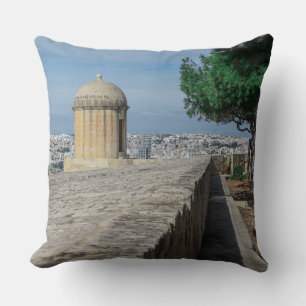 Gun turret on old city walls in Valletta, Malta Ca Cushion