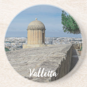 Gun turret on old city walls in Valletta, Malta Coaster