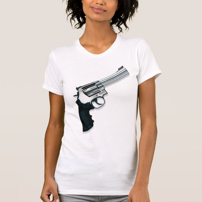 Gun vintage style womens tshirt (Front)