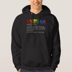 Guncle Definition Proud Gay Uncle Lgbtq Pride Rain Hoodie
