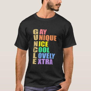 Guncle Definition Rainbow Pride Color for Gay Uncl T-Shirt