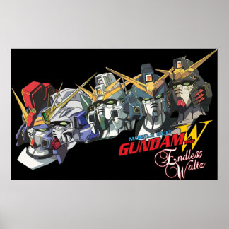 Gundam Wing Endless Waltz All five Poster