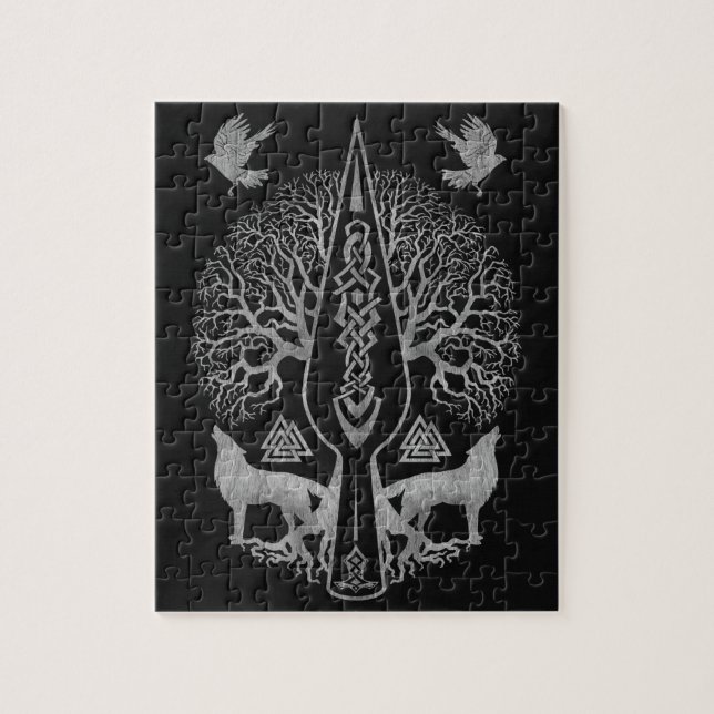 Gungnir - Spear of Odin and Tree of life  - Jigsaw Puzzle (Vertical)