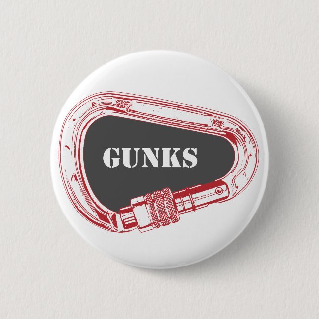 Gunks Climbing Carabiner 6 Cm Round Badge (Front)