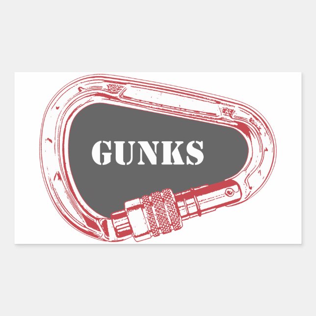 Gunks Climbing Carabiner Rectangular Sticker (Front)