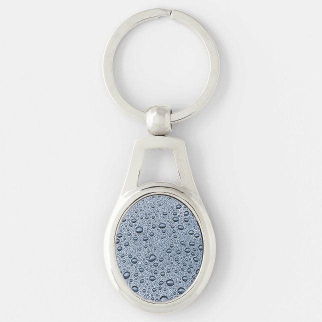 Gunmetal gray water droplets key ring (Front)