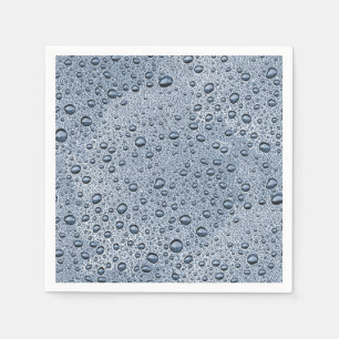Gunmetal gray water droplets napkin