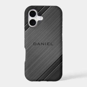 Gunmetal Grey Textured Design Personalised Name