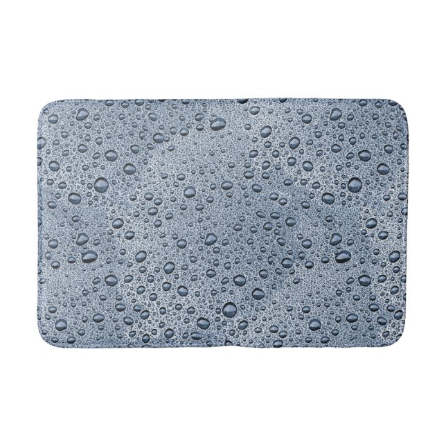 Gunmetal grey water droplets bath mat (Front)
