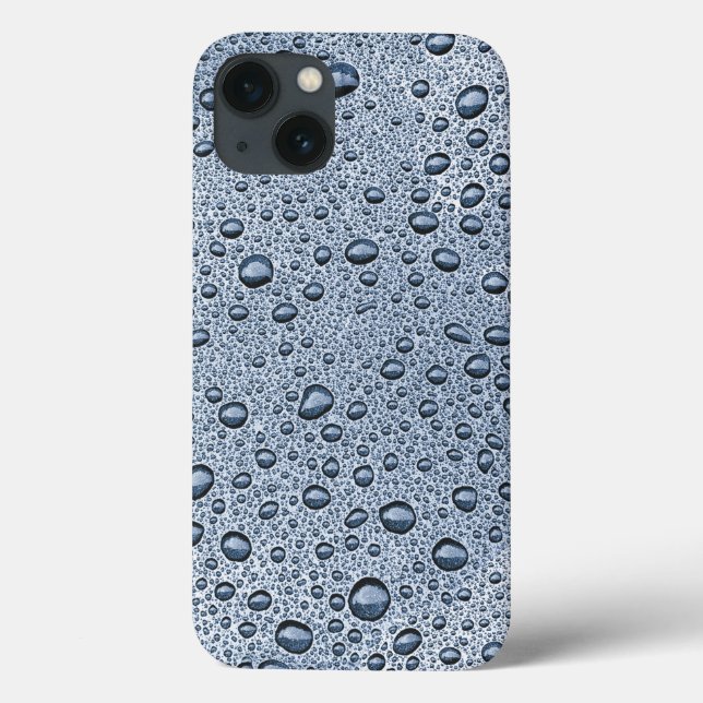 Gunmetal grey water droplets Case-Mate iPhone case (Back)