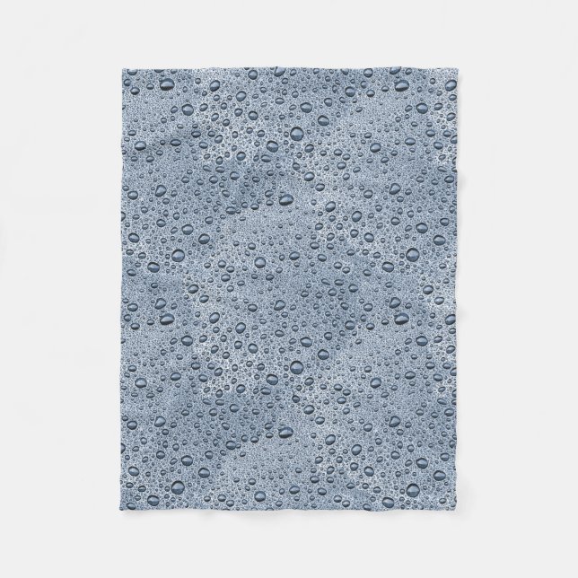 Gunmetal grey water droplets fleece blanket (Front)