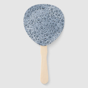 Gunmetal grey water droplets hand fan
