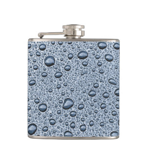 Gunmetal grey water droplets hip flask